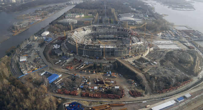 La Gazprom-Arena, il nuovo stadio dello Zenit San Pietroburgo che ospiterà le semifinali del Campionato mondiale di calcio del 2018 (Foto: PhotoXPress)